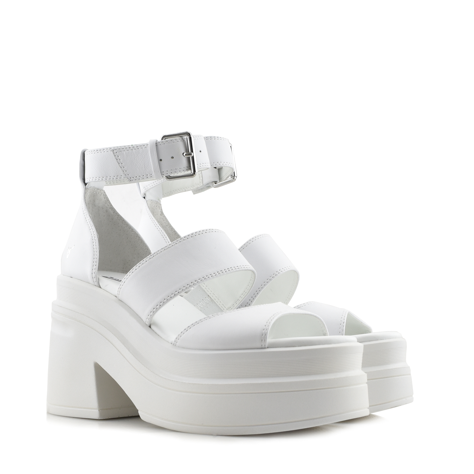 WINDSORSMITH HIGH HEELS SANDALS IN WHITE LEATHER - MATCH | DION shop ...