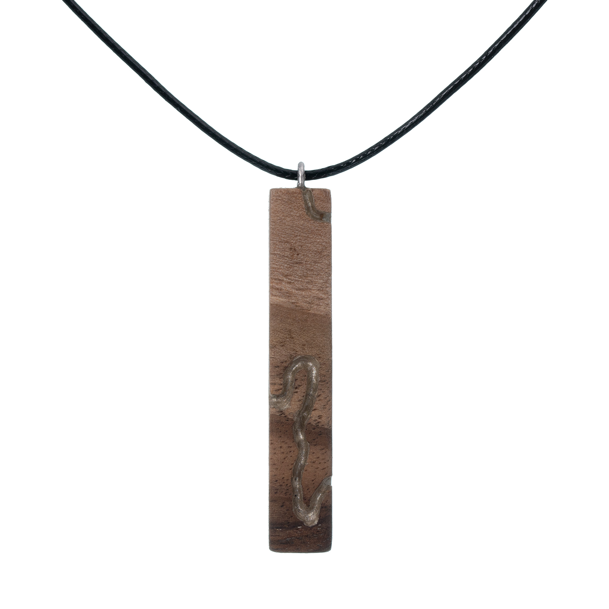 PSAMATHOSTORIES WOODEN CARVED STICK - PS1401 BROWN- SILVER