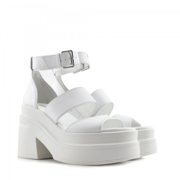 WINDSORSMITH HIGH HEELS SANDALS IN WHITE LEATHER - MATCH | DION shop ...