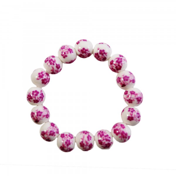 BRACELET WITH PINK FLOWERS