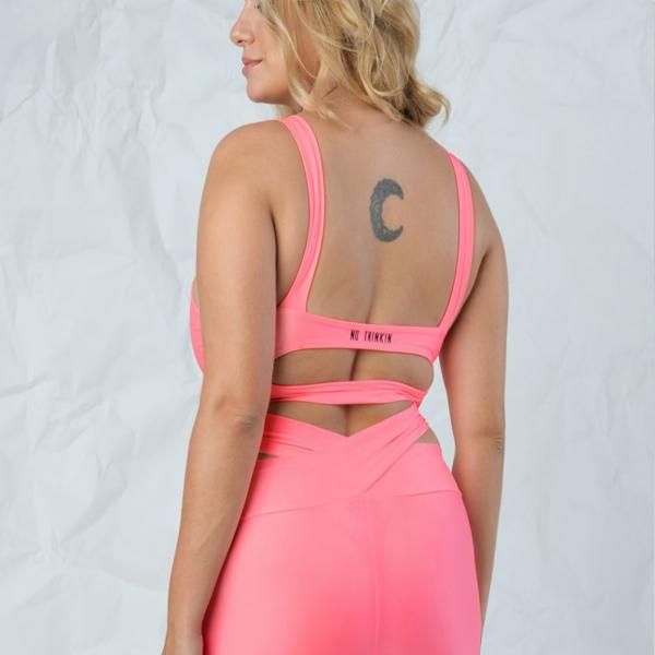 SPORTY BRA CUT OUT TOP PINK