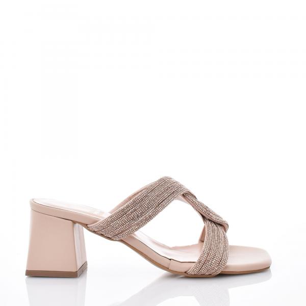 NUDE SANDALS WITH STRAS