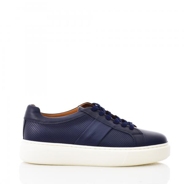 MEN'S LEATHER BLUE SNEAKERS