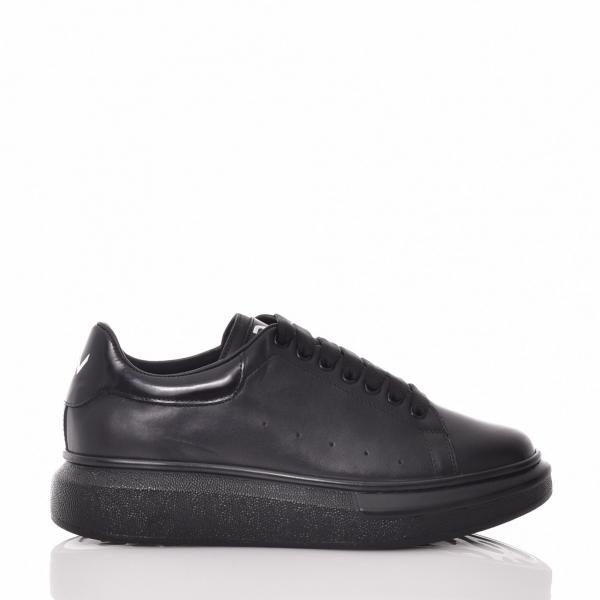 LEATHER SNEAKER WITH HIGH SOLE